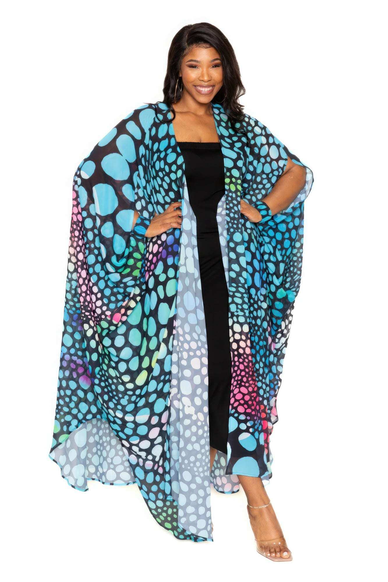 Dot Robe With Wrist Band - The Diva Goddess