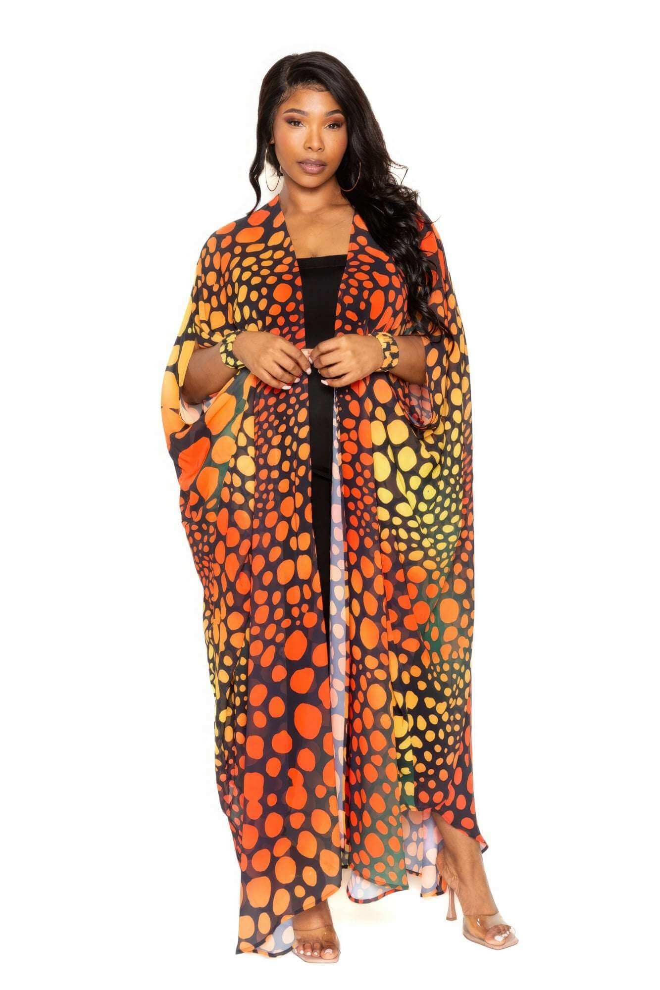 Dot Robe With Wrist Band - The Diva Goddess