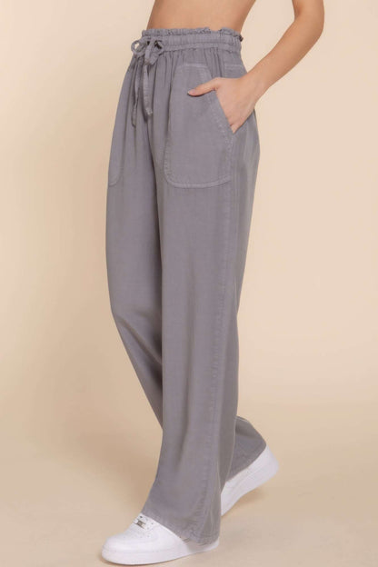 Elastic Waist Tencel Long Pants - The Diva Goddess