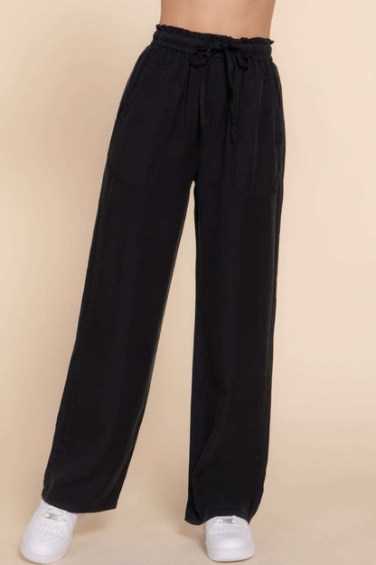 Elastic Waist Tencel Long Pants - The Diva Goddess