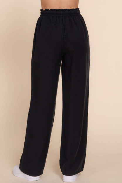 Elastic Waist Tencel Long Pants - The Diva Goddess