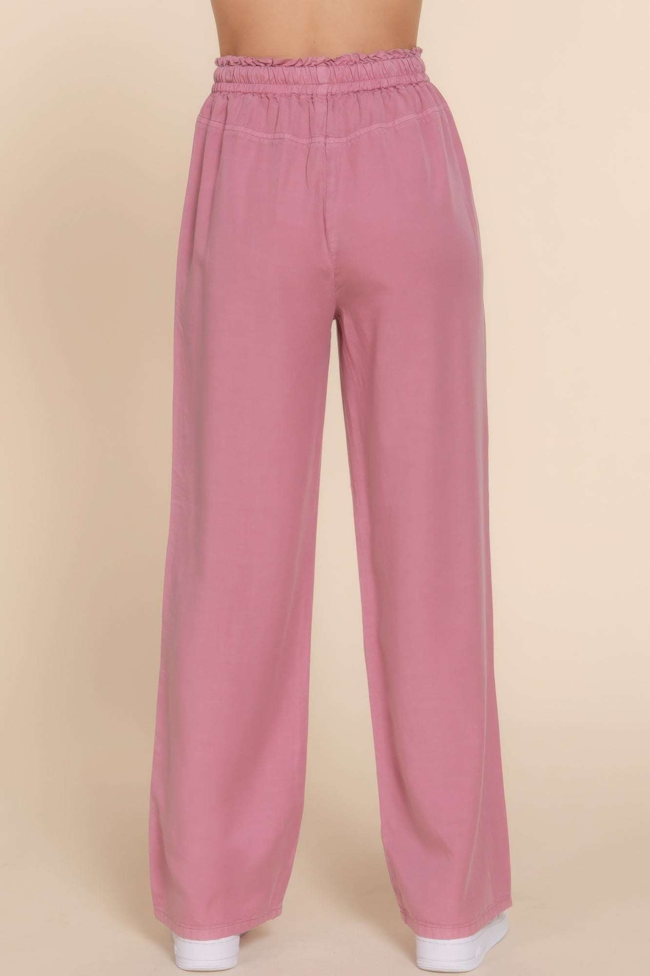 Elastic Waist Tencel Long Pants - The Diva Goddess