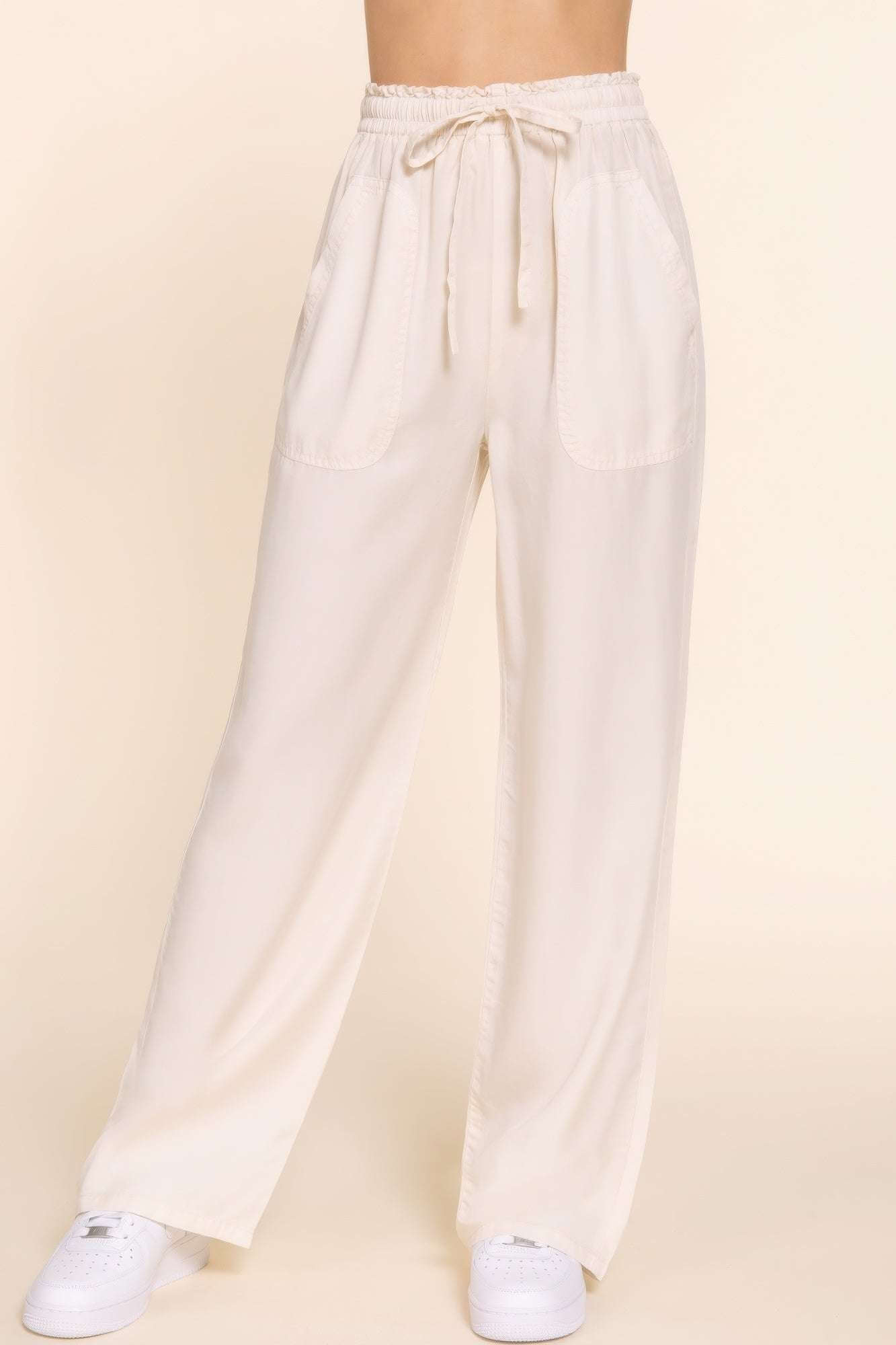 Elastic Waist Tencel Long Pants - The Diva Goddess