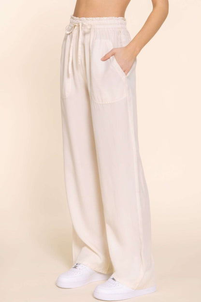 Elastic Waist Tencel Long Pants - The Diva Goddess