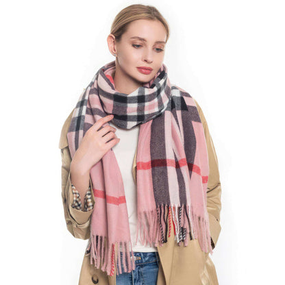 Fashion Check Tassel Oblong Scarf - The Diva Goddess