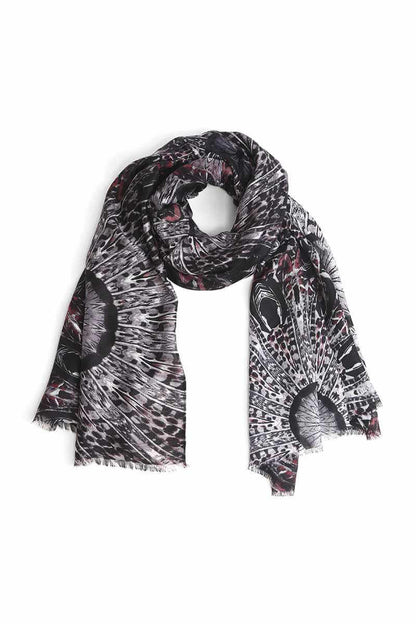 Fashion Feather Print Skinny Scarf - The Diva Goddess