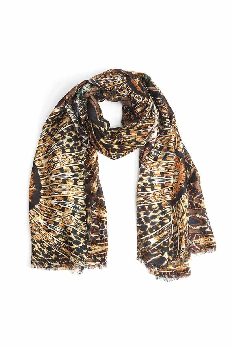 Fashion Feather Print Skinny Scarf - The Diva Goddess