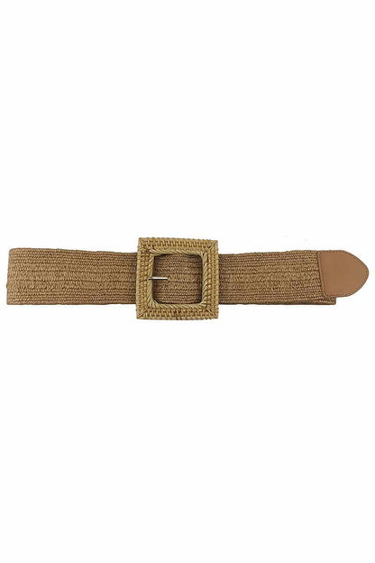 Fashion Square Straw Buckle Belt - The Diva Goddess