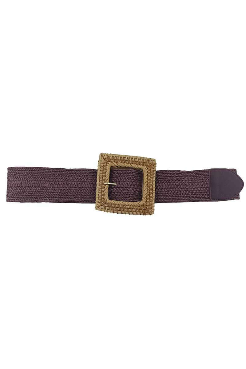 Fashion Square Straw Buckle Belt - The Diva Goddess