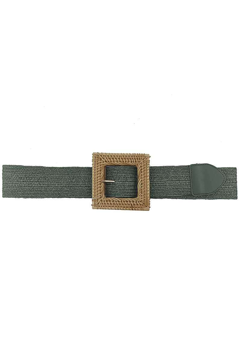 Fashion Square Straw Buckle Belt - The Diva Goddess