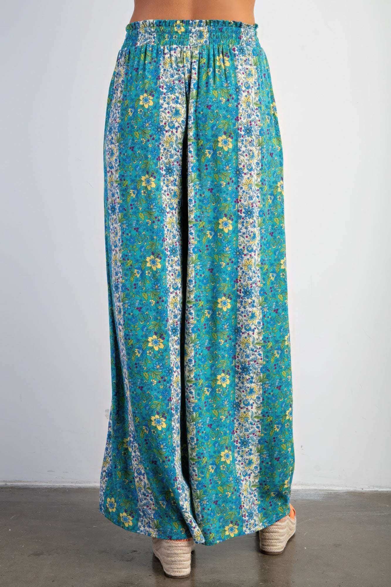 Floral Print Gauze Palazzo Pants - The Diva Goddess