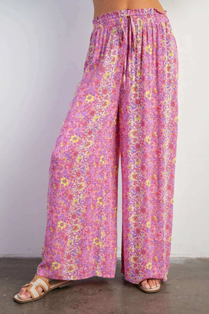 Floral Print Gauze Palazzo Pants - The Diva Goddess