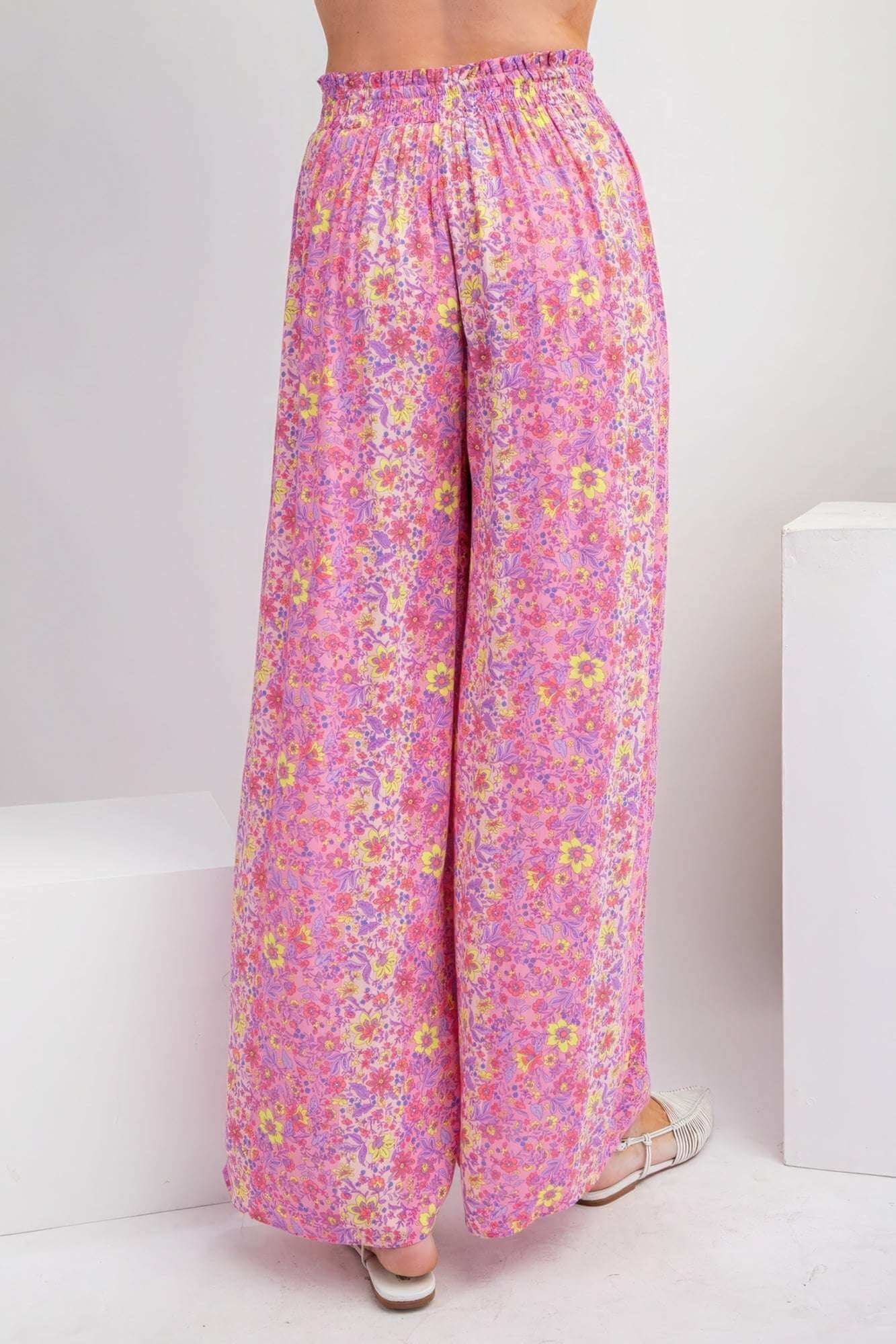 Floral Print Gauze Palazzo Pants - The Diva Goddess