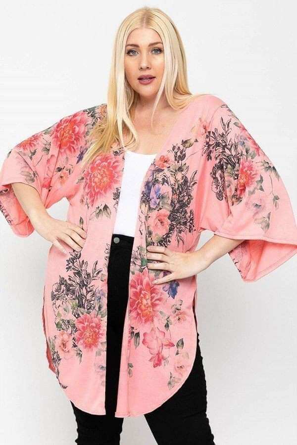 Floral Print, Long Body Cardigan - The Diva Goddess