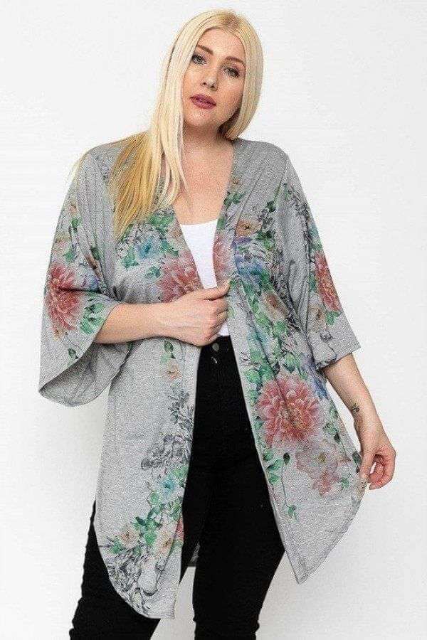 Floral Print, Long Body Cardigan - The Diva Goddess