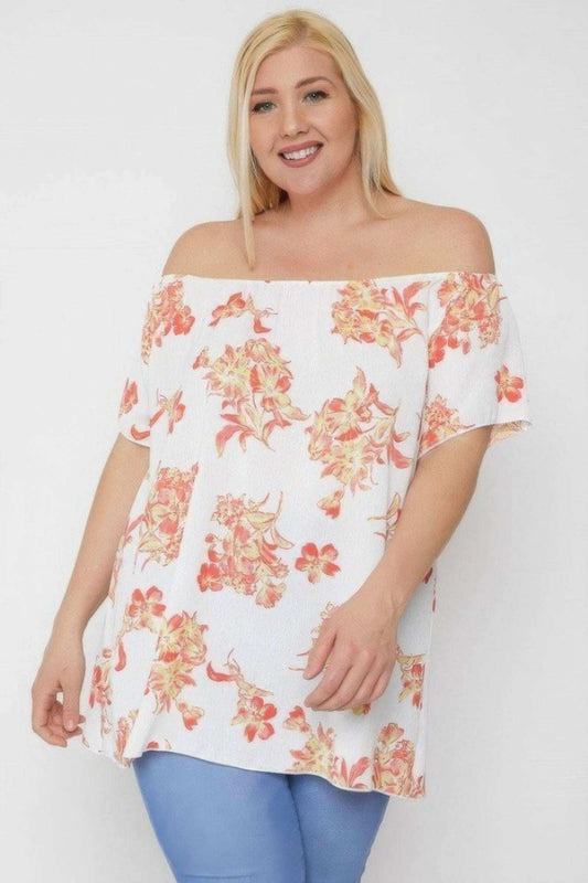 Floral Print Off The Shoulder Top - The Diva Goddess