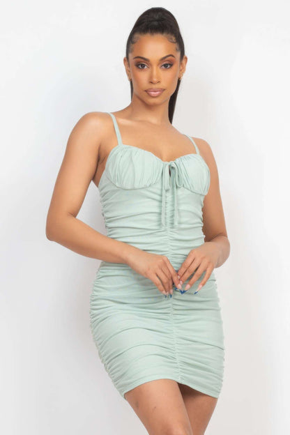 Front Ruched Mini Dress - The Diva Goddess