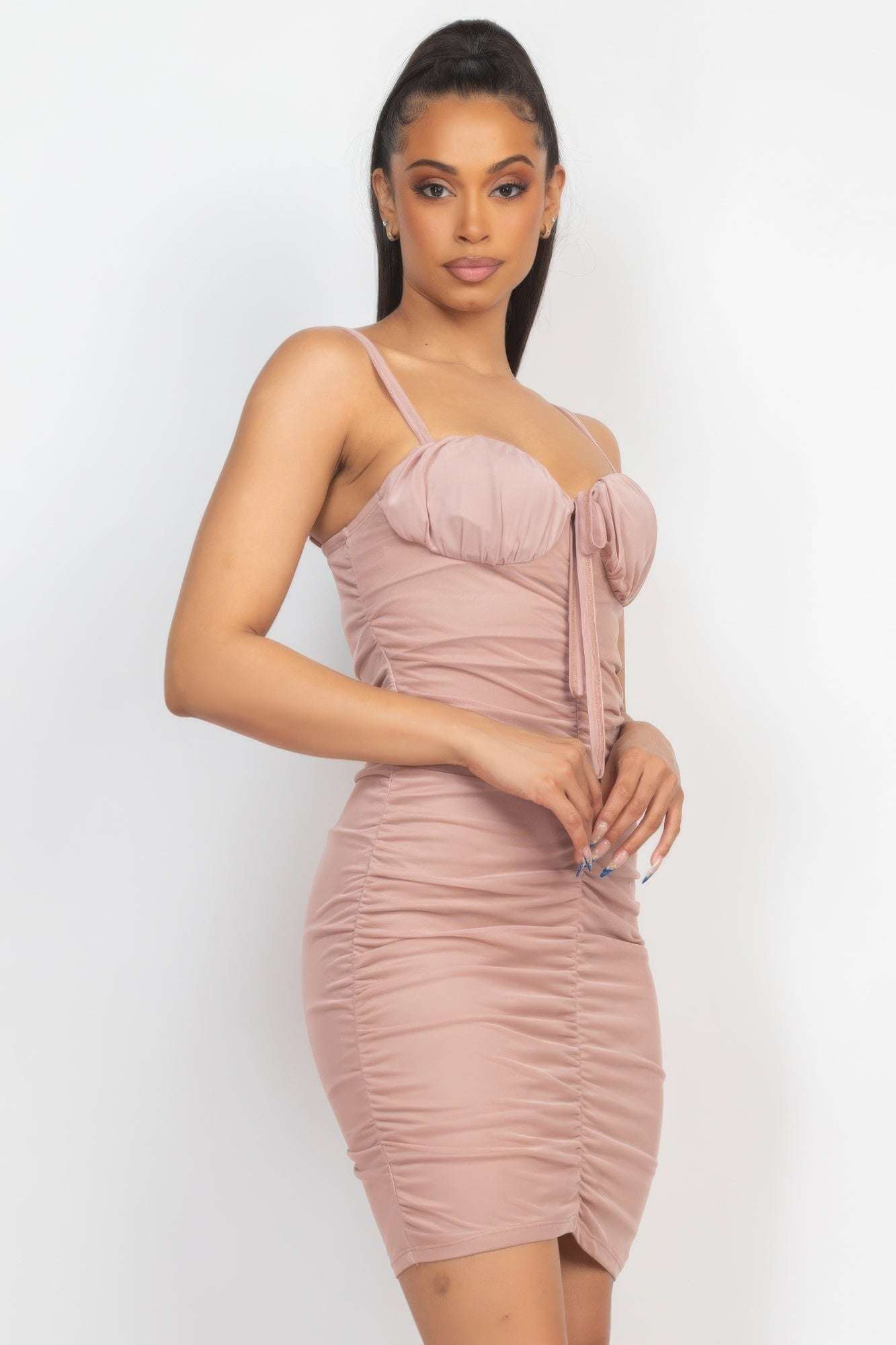 Front Ruched Mini Dress - The Diva Goddess