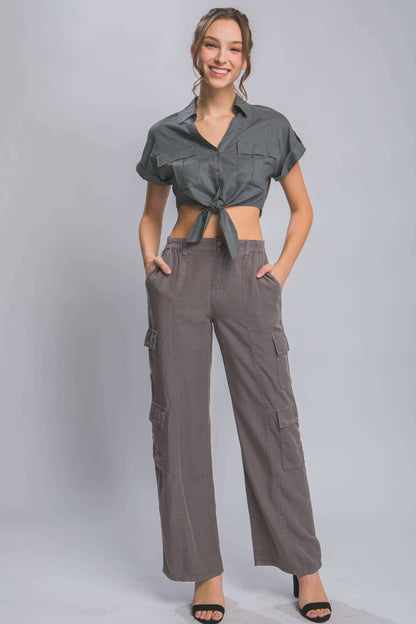 Full-length Tencel Pants With Cargo Pockets - The Diva Goddess