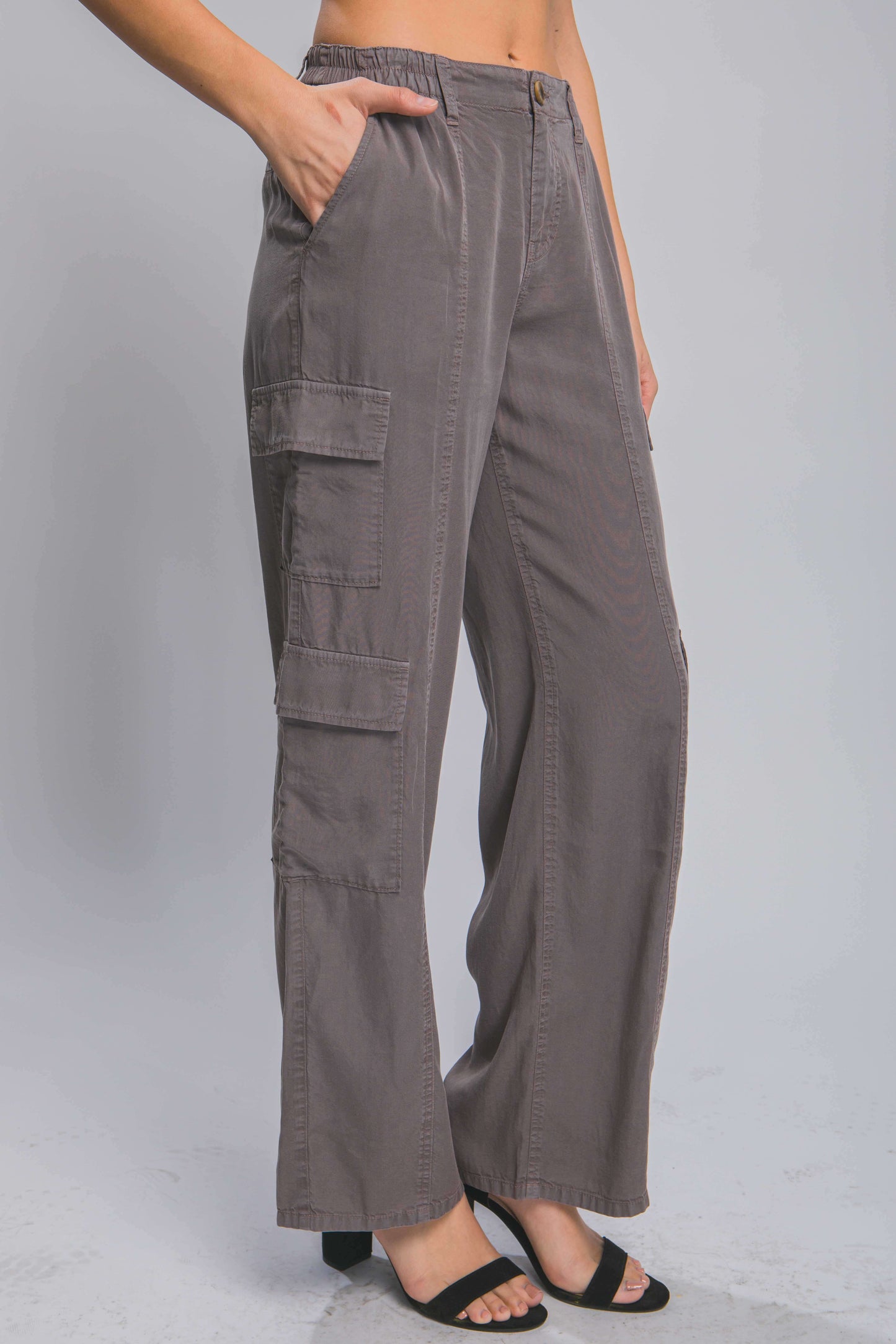 Full-length Tencel Pants With Cargo Pockets - The Diva Goddess