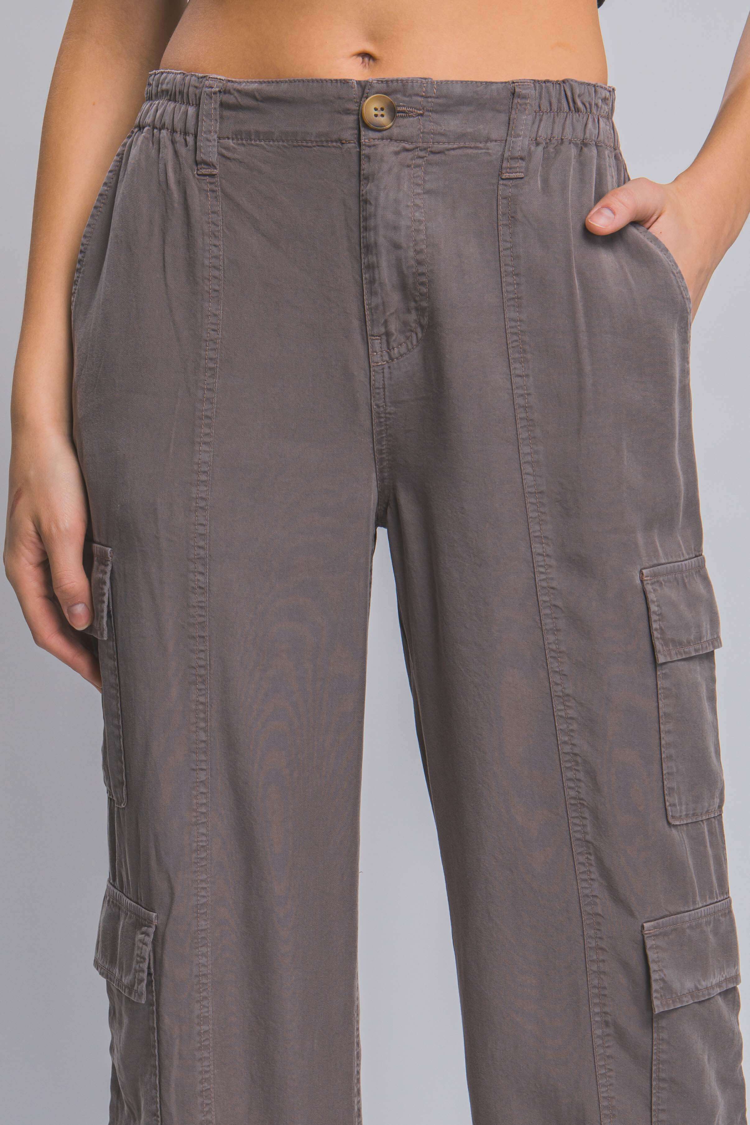 Full-length Tencel Pants With Cargo Pockets - The Diva Goddess