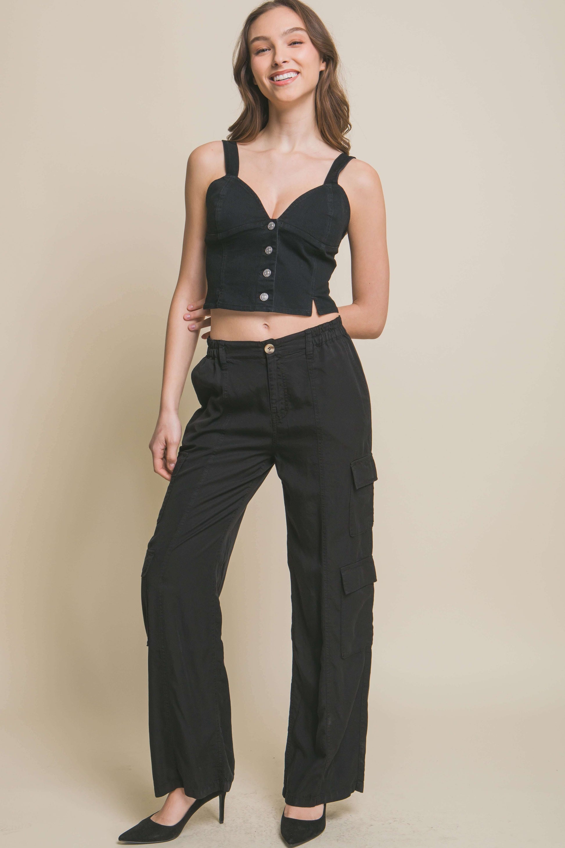 Full-length Tencel Pants With Cargo Pockets - The Diva Goddess