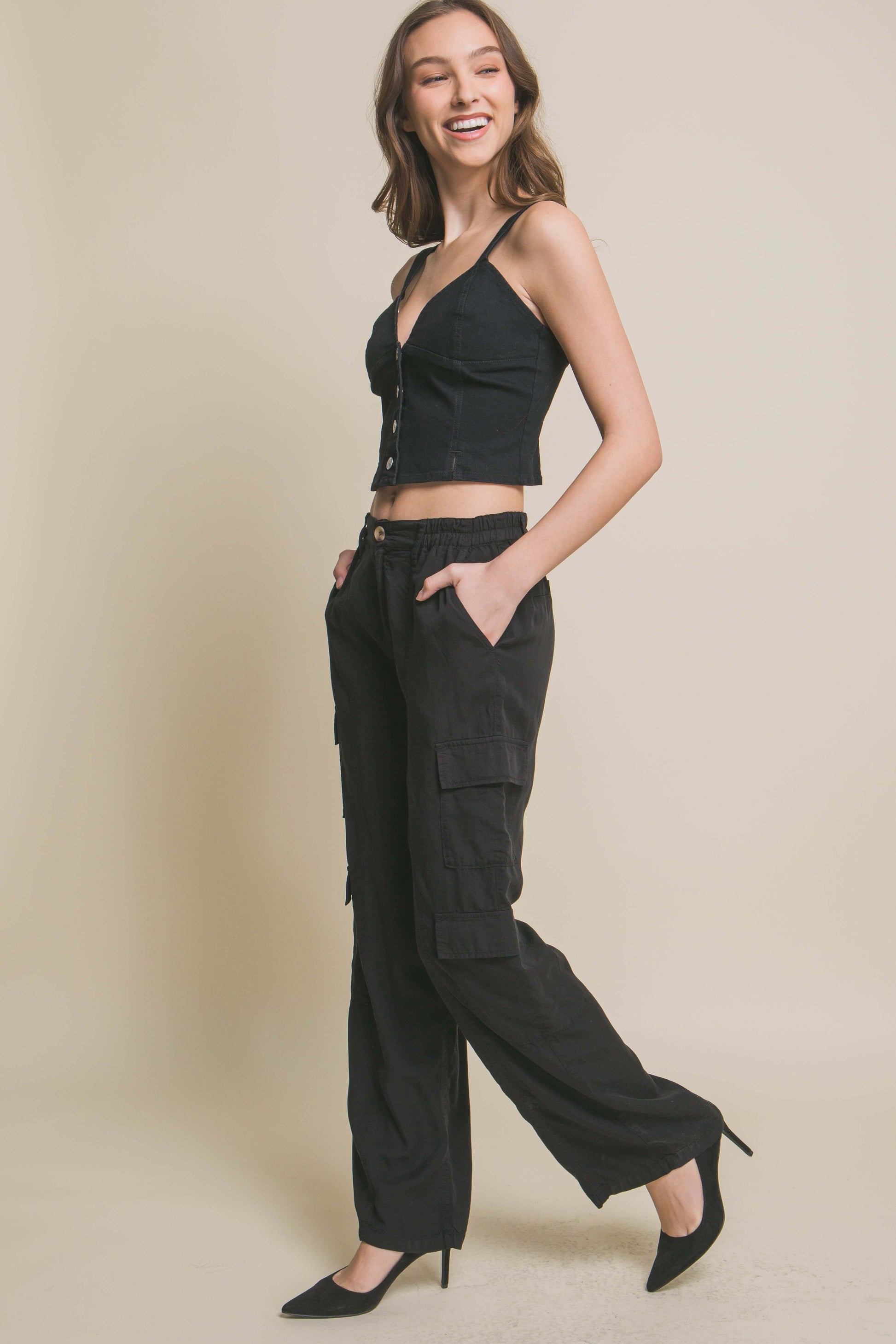 Full-length Tencel Pants With Cargo Pockets - The Diva Goddess