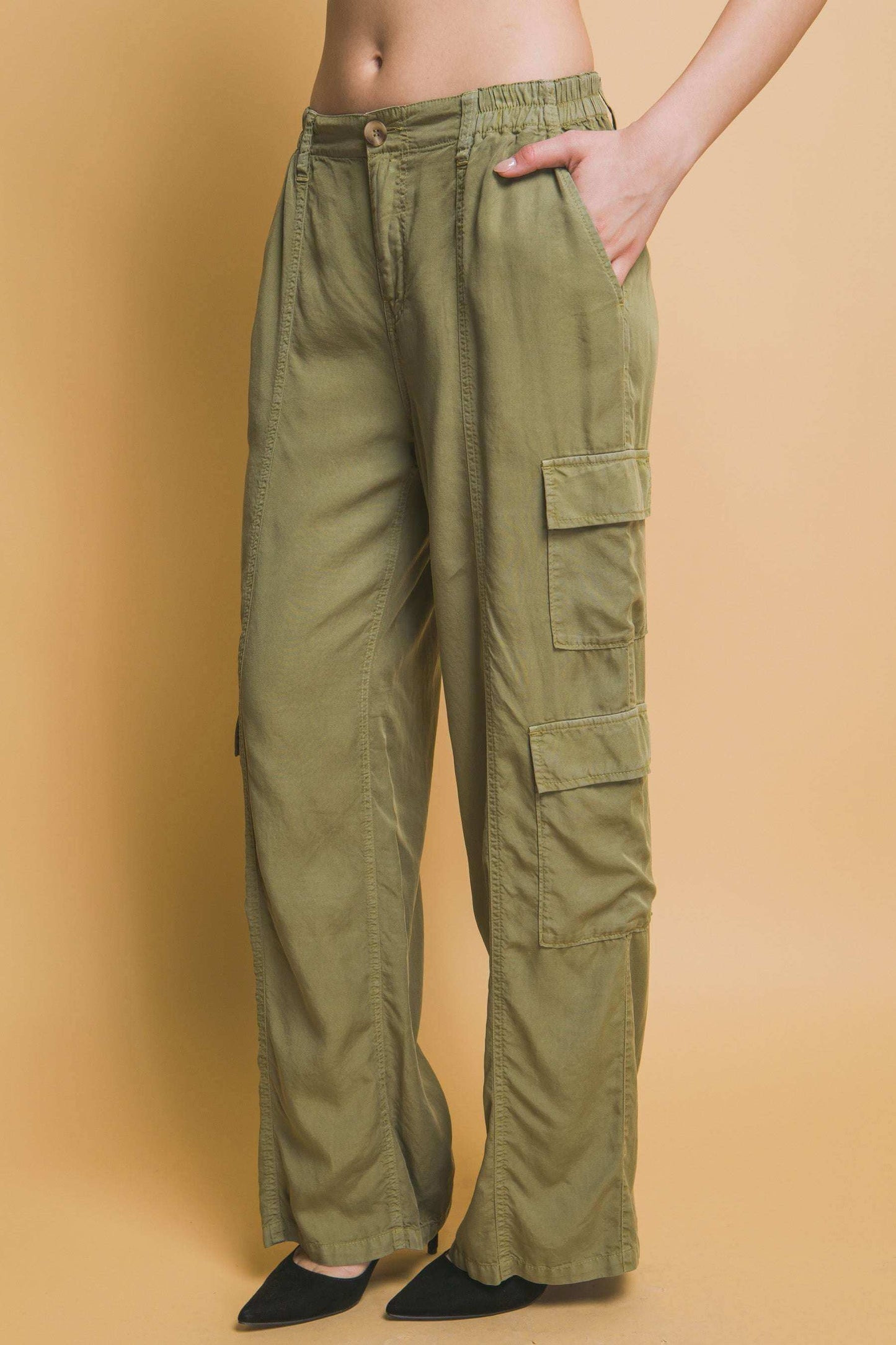 Full-length Tencel Pants With Cargo Pockets - The Diva Goddess