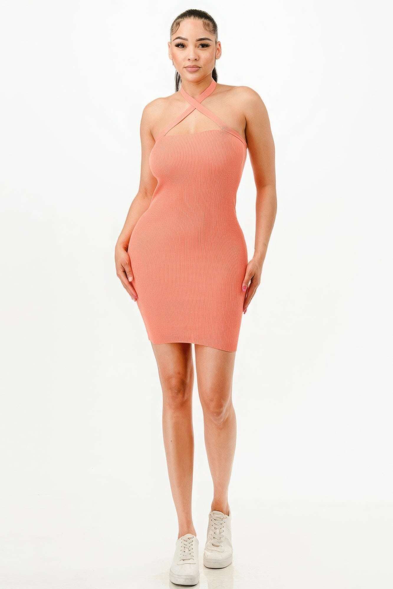 Halter Neck Bodycon Dress - The Diva Goddess