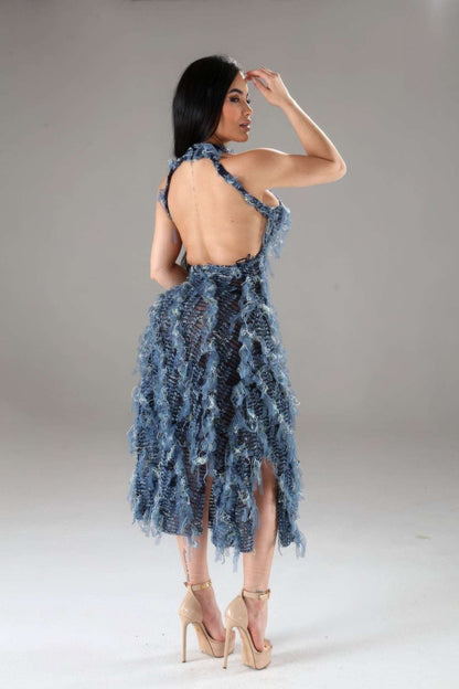 Halter Ruffled Dress - The Diva Goddess