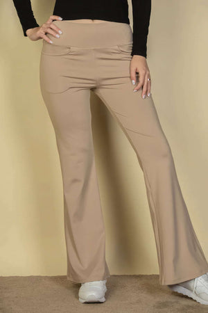 High Waisted Front Pocket Flare Pants - The Diva Goddess