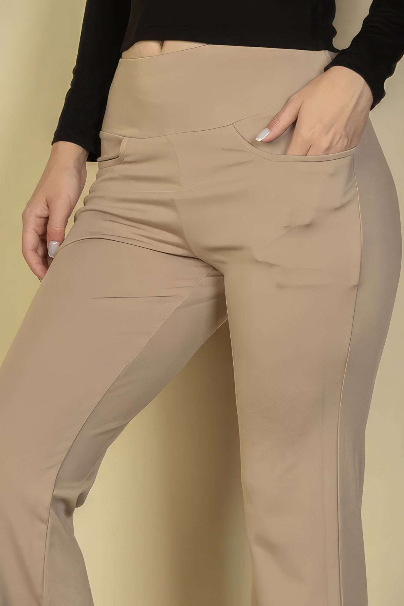 High Waisted Front Pocket Flare Pants - The Diva Goddess