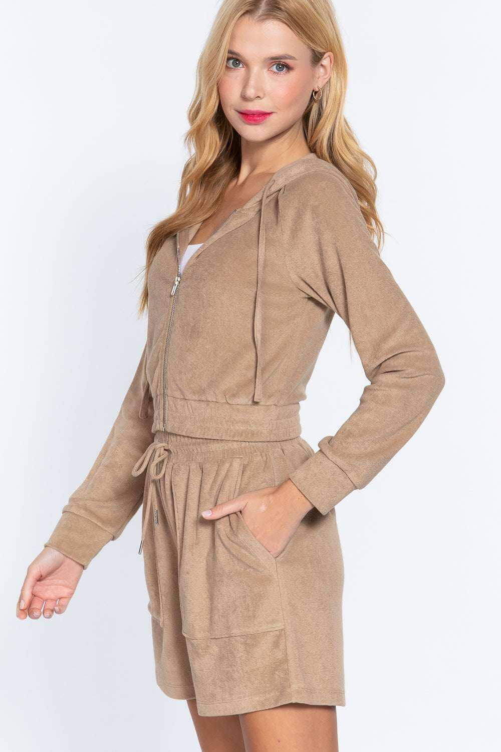 Hoodie Terry Towelling Jacket - The Diva Goddess