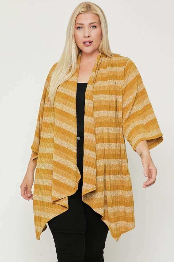 Kimono Style Striped Cardigan - The Diva Goddess