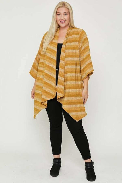 Kimono Style Striped Cardigan - The Diva Goddess