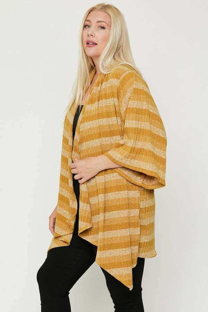 Kimono Style Striped Cardigan - The Diva Goddess