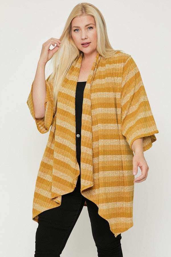 Kimono Style Striped Cardigan - The Diva Goddess