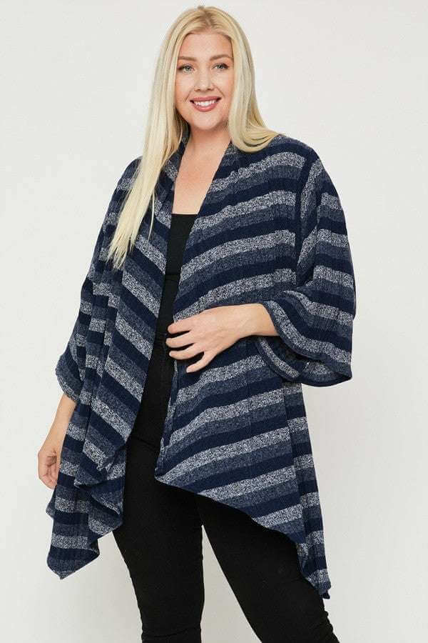 Kimono Style Striped Cardigan - The Diva Goddess