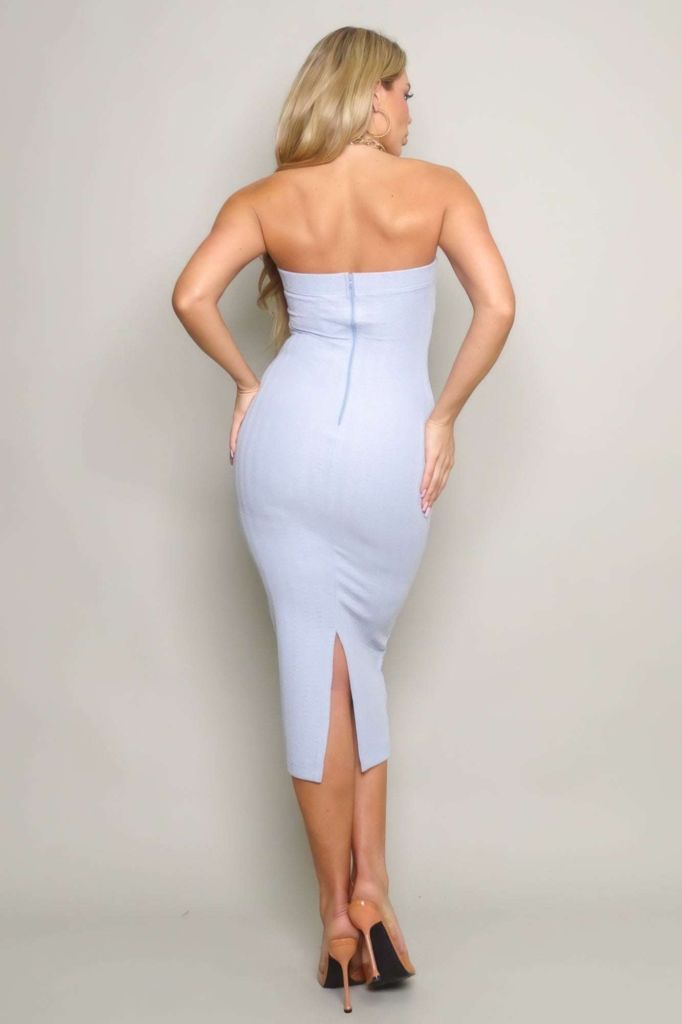 Knit Tube Midi Dress - The Diva Goddess