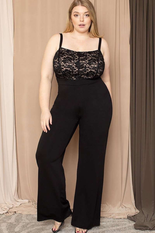 Lace Bust Plus Size Jumpsuit - The Diva Goddess