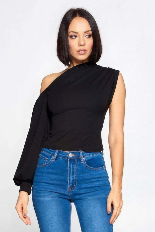 Ladies One-shoulder Top - The Diva Goddess