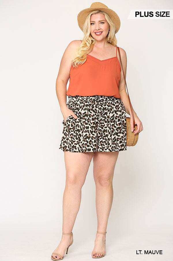 Leopard Printed Side Pocket Shorts With Waist Detail - The Diva Goddess