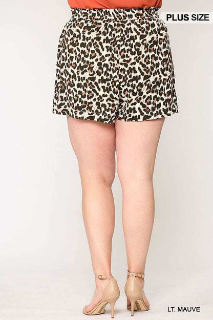 Leopard Printed Side Pocket Shorts With Waist Detail - The Diva Goddess