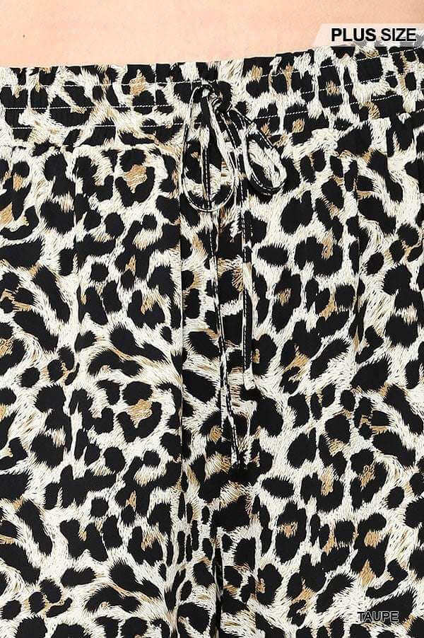 Leopard Printed Side Pocket Shorts With Waist Detail - The Diva Goddess