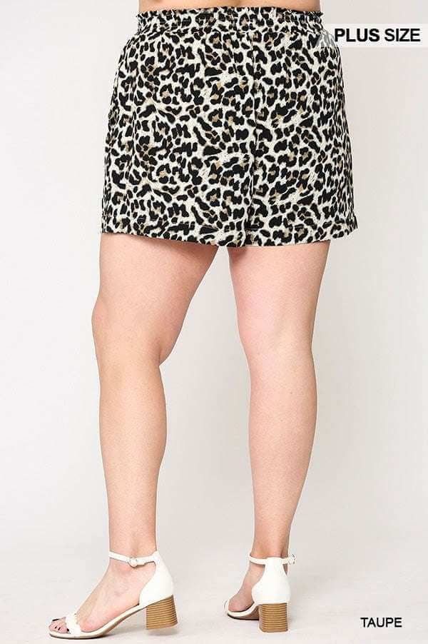 Leopard Printed Side Pocket Shorts With Waist Detail - The Diva Goddess