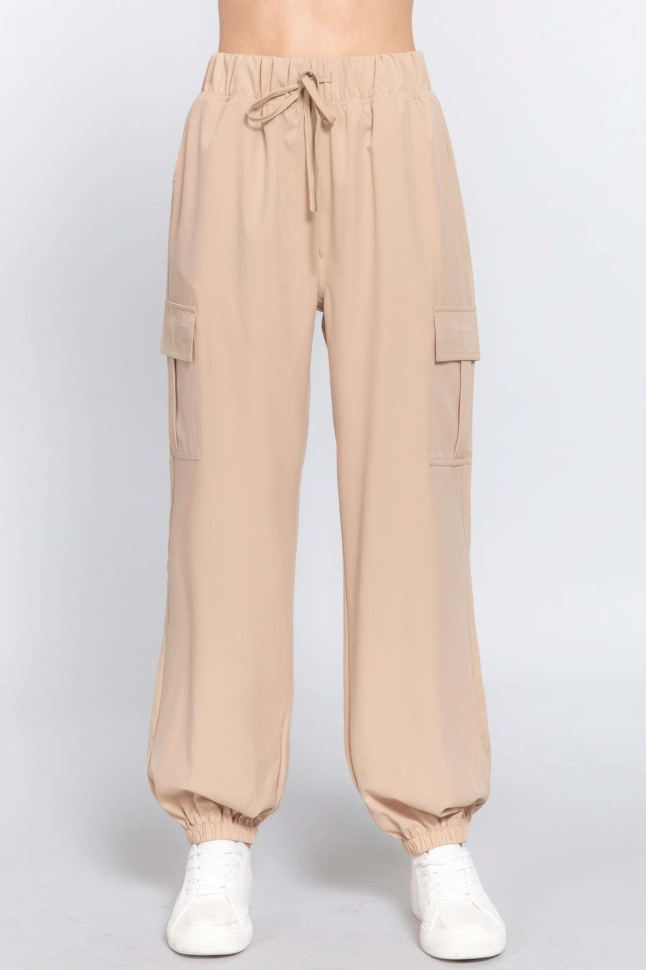 Light Weight Stretch Woven Cargo Jogger Pants - The Diva Goddess