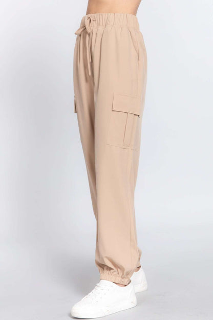 Light Weight Stretch Woven Cargo Jogger Pants - The Diva Goddess