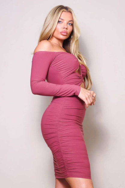 Long Sleeve All Over Cutout Mini Dress - The Diva Goddess