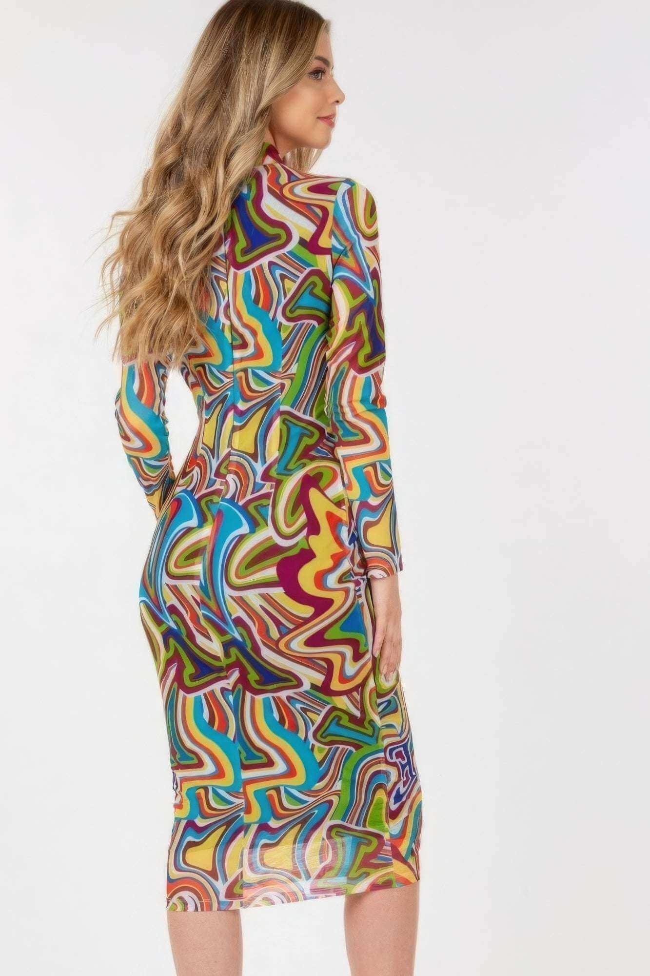 Long Sleeve Bodycon With Letter Print - The Diva Goddess