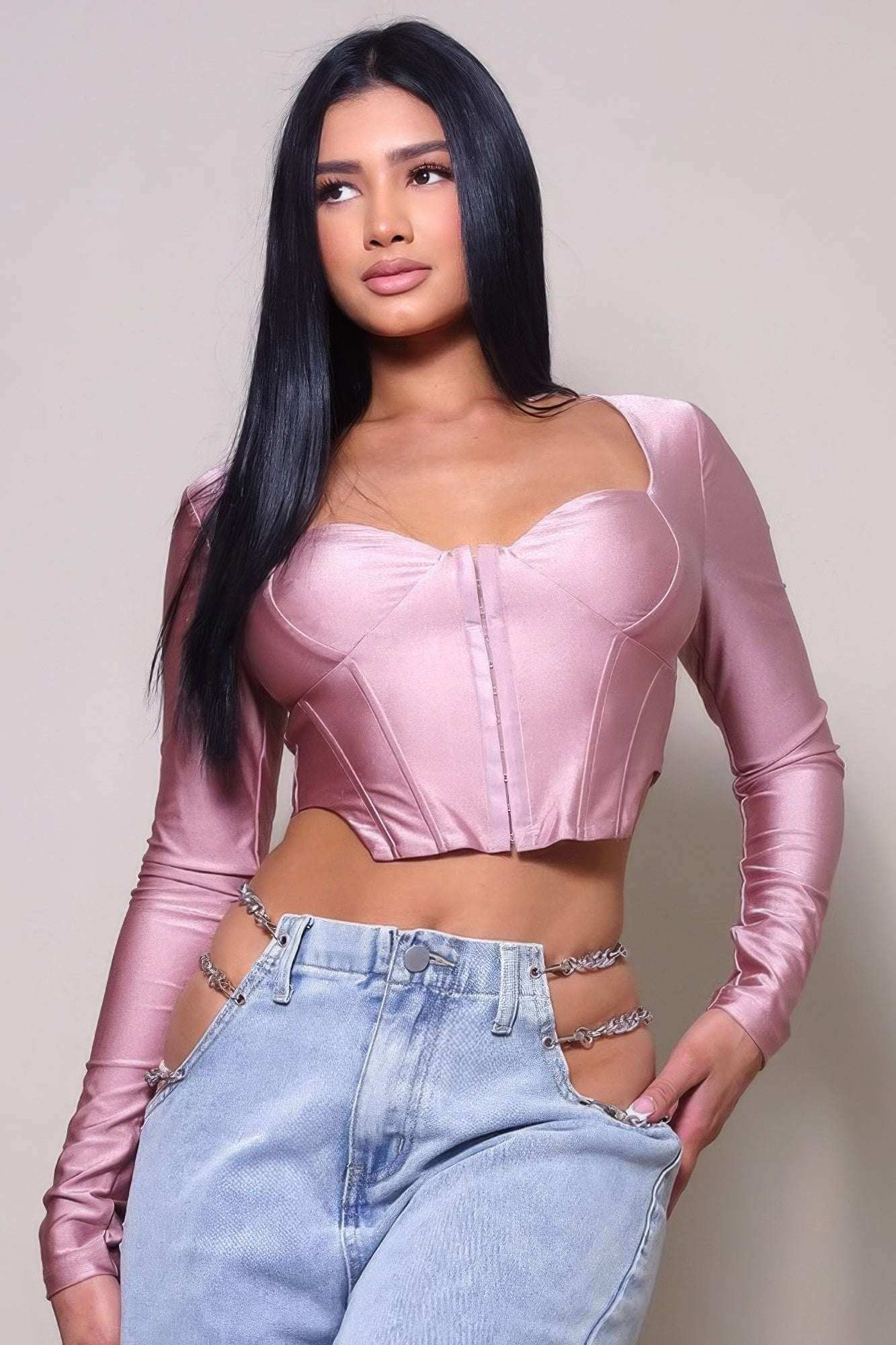 Long Sleeve Corset Top - The Diva Goddess